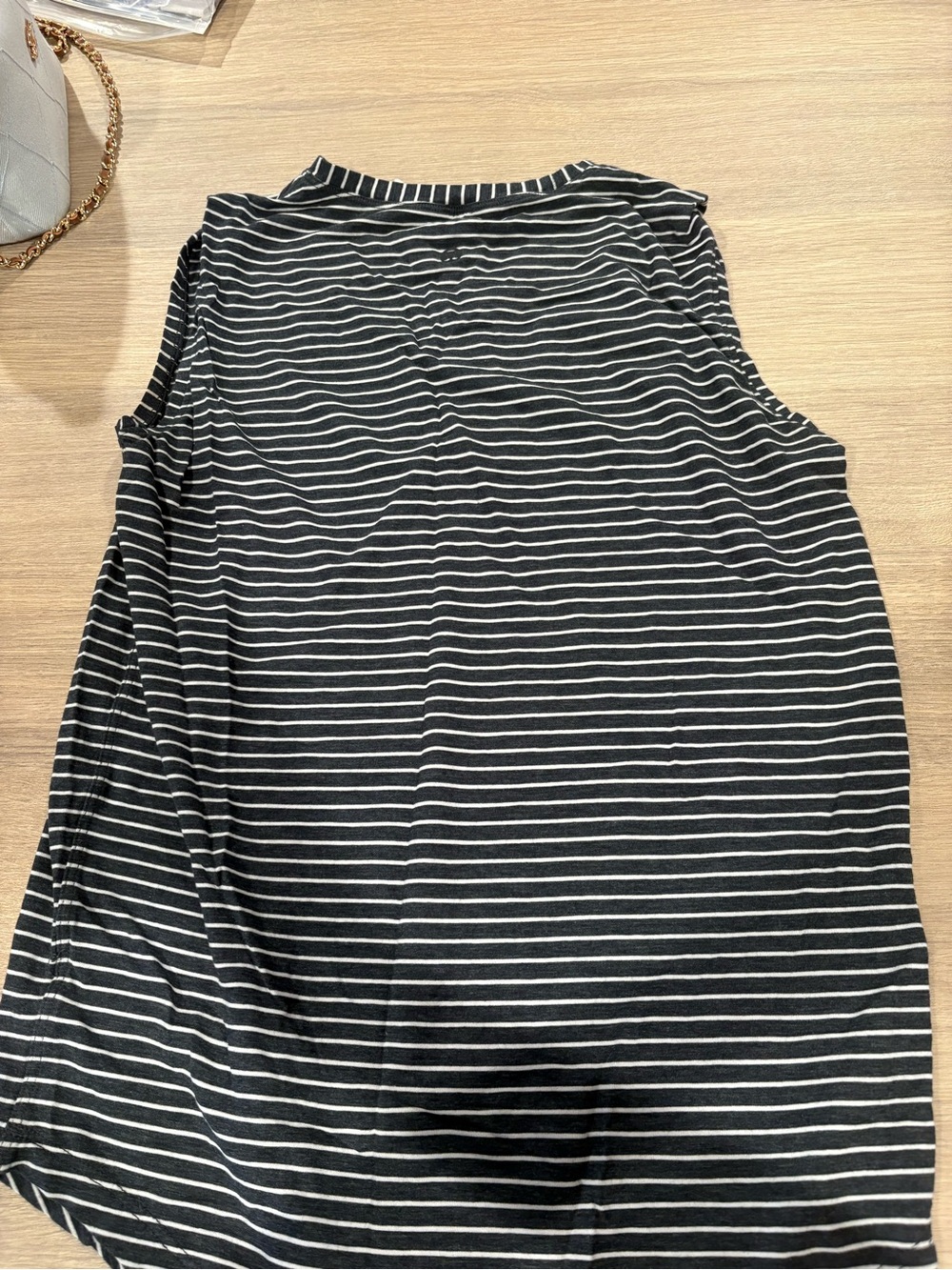 lululemon athletica Black and White Striped Muscle Tank